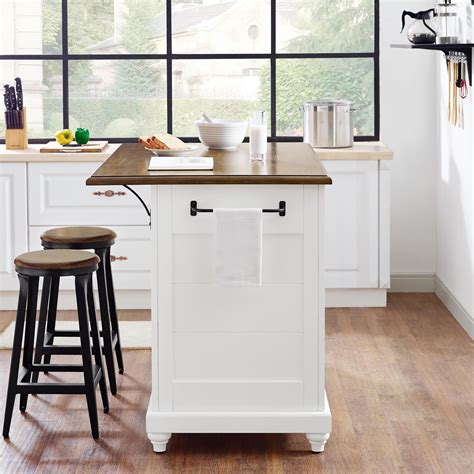 DHP Kelsey Kitchen Island with 2 Stools and Drawers, White - Walmart.com