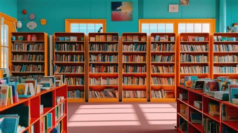 Premium AI Image | photo of the school library with a plain background