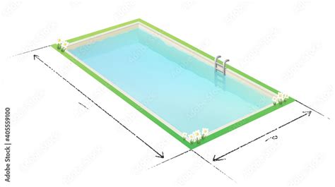 Swimming pool and its dimensions Stock Vector | Adobe Stock