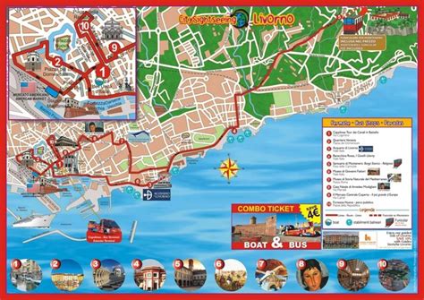 Livorno sightseeing map | Livorno, Sightseeing, Map