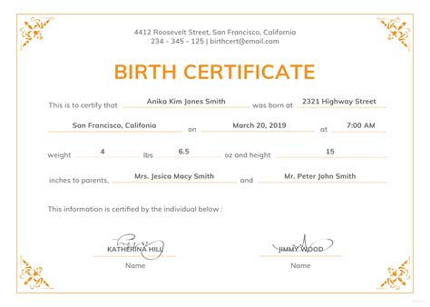 Free Official Birth Certificate Template in PSD, MS Word, Publisher ...