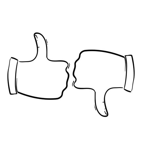 doodle hand drawn like dislike icon in cartoon style 6627633 Vector Art ...