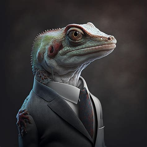 Premium Photo | Gecko formal business suit