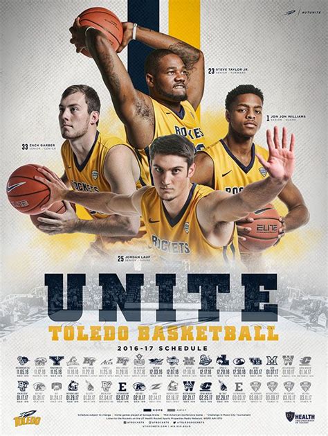 2016-17 Toledo Rockets Men's Basketball Schedule Poster | Basketball ...