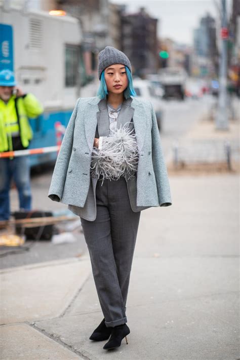 Winter Outfit Idea: A Suit and a Beanie | The Best Street Style to ...