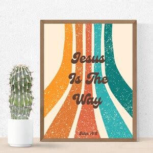 Jesus is the Way Jesus Printable spiritual Poster Faith Printable Faith Based Art retro Groovy ...