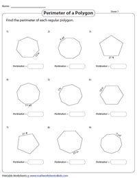 Perimeter of Polygons Worksheets