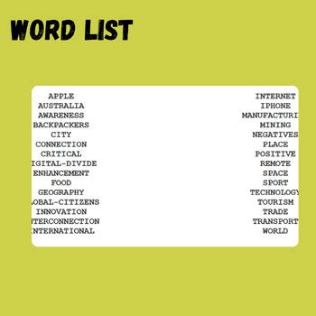 Interconnection Geography Word Search by Resource Source | TPT