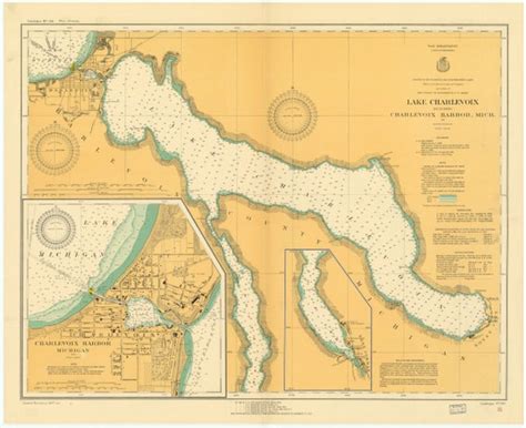 Lake Charlevoix Map 1927 Nautical Chart Print - Etsy UK