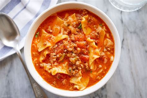 5-Minute Instant Pot Ground Beef Lasagna Soup | Beef lasagna, Instant pot soup recipes, Lasagna soup