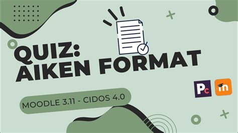 Quiz: Aiken Format | LMS CIDOS 3.5 | Moodle - YouTube