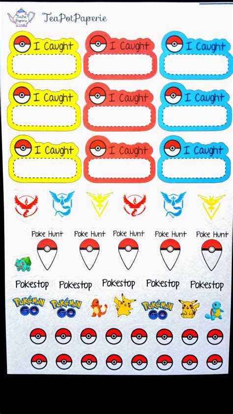 Pokemon Go Themed planner stickers for ECLP IWP Plum Paper | Etsy | Planner stickers, Planner ...