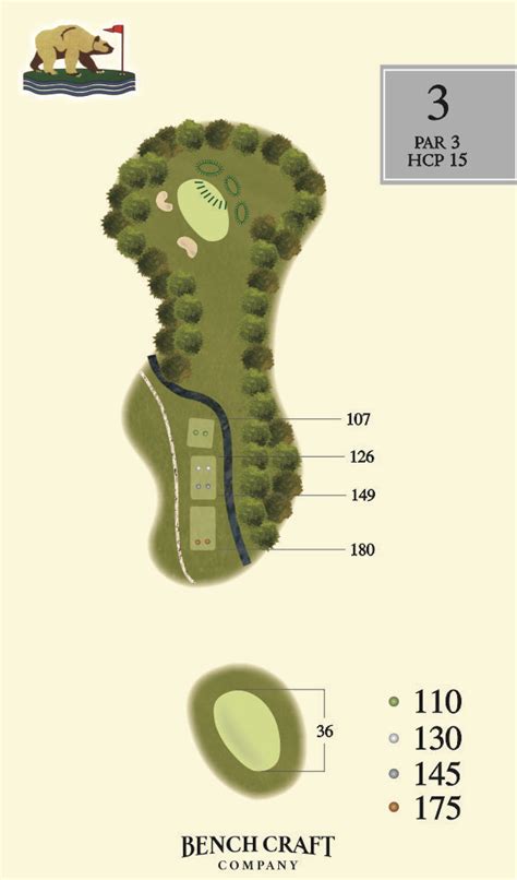 Bear Creek Golf Club map created by http://benchcraftcompany.com/ Yardage Book, Golf Apps, Bear ...