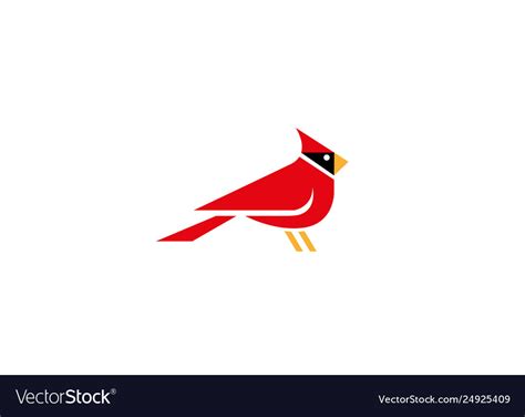 Creative red cardinal logo Royalty Free Vector Image