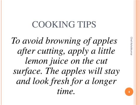 Cooking tips