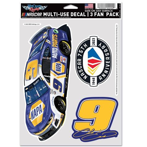 Chase Elliott #9 2023 Multi-Use Decal Fan 3 Pack | Shop the Hendrick ...