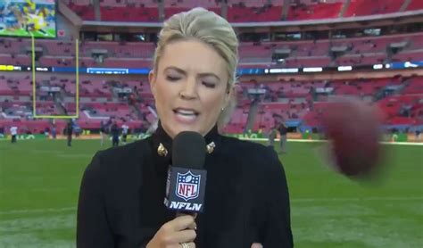 NFL Reporter Melissa Stark Hit in Head By Football on Live TV