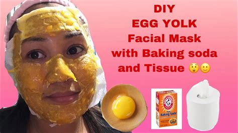 DIY EGG YOLK FACIAL MASK WITH BAKING SODA AND TISSUE/momydez vlog - YouTube