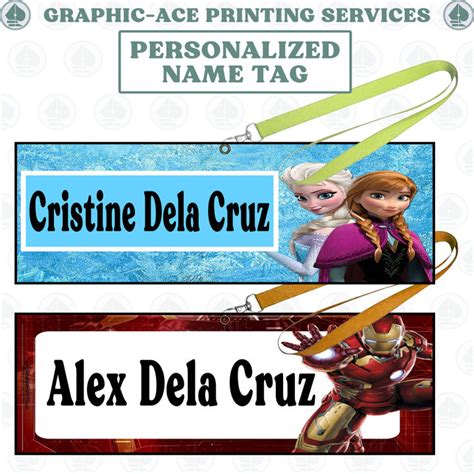 GIRLS Personalized Name Tag Modern Laminated Cartoon Anime Kids | Lazada PH