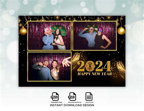 New Year Photo Booth Template New Year Photobooth Templates - Etsy ...