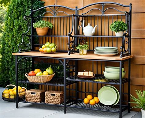 Refresh Your Outdoor Setting With These 12 Brilliant Bakers Rack Ideas - Corley Designs