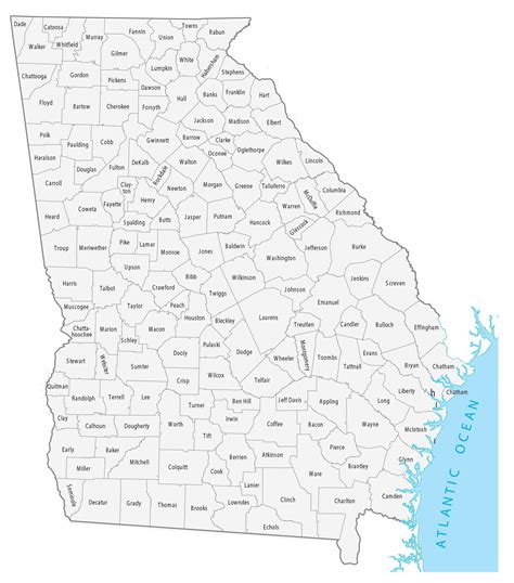 Printable Map Of Georgia Counties