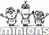 Minion Kevin With Two Minions Coloring Page  Free Printable Pages sketch template