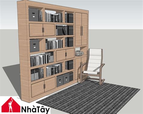 4849 Bookshelf Sketchup Model Free Download