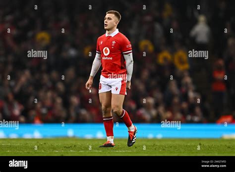 Cameron Winnett of Wales during the 2024 Guinness 6 Nations match Wales ...