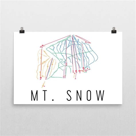 Mt. Snow Ski Map Art, Trail Map, Print, Poster From $39.99 ...