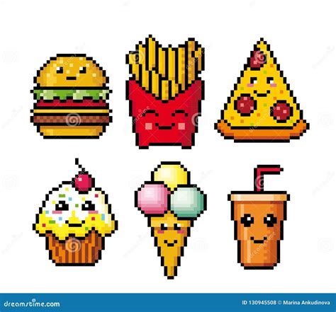 Hợp tác cùng sáng tạo - pixel art cute food Với món ăn dễ thương trong Pixel Art