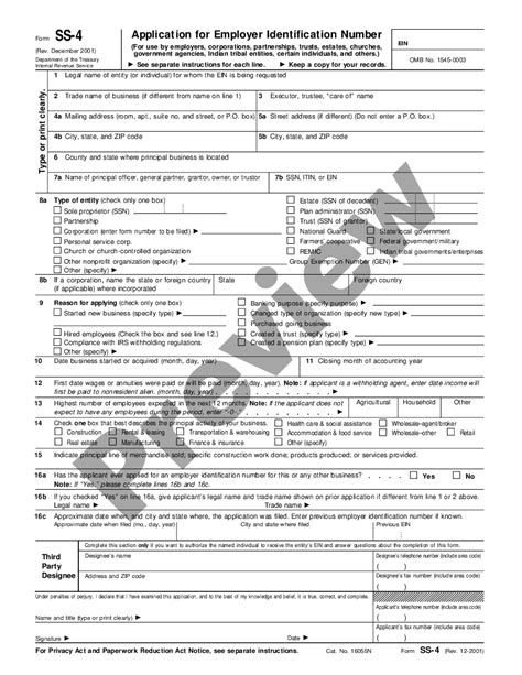 Boston Massachusetts IRS EIN Application for Trust - Ein Example | US Legal Forms