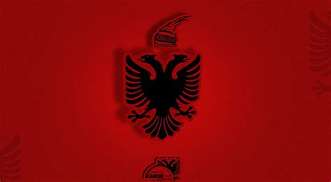 Online crop | HD wallpaper: Albanian Flag, black eagle logo ...