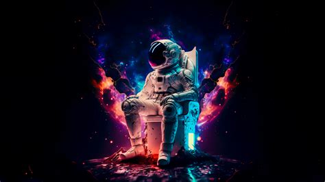 Astronaut Chill Space Colorful 4K #2850j Wallpaper iPhone Phone