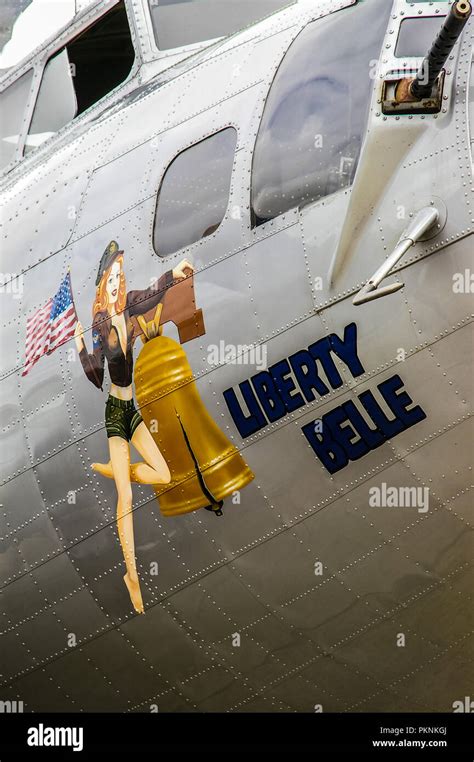 Boeing B-17 Flying Fortress named Liberty Belle with female pin up nose ...