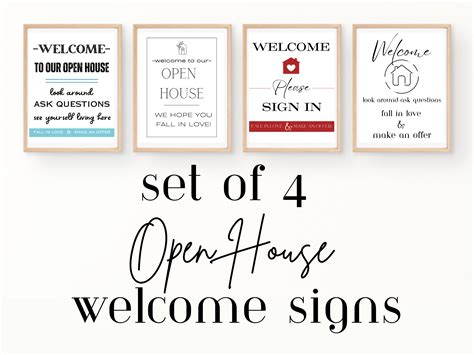 Set of 4 Open House Welcome Signs Open House Marketing Real Estate ...