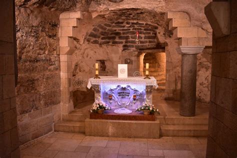 Cave at Basilica of the Annunciation Church in Nazareth Editorial Photo ...