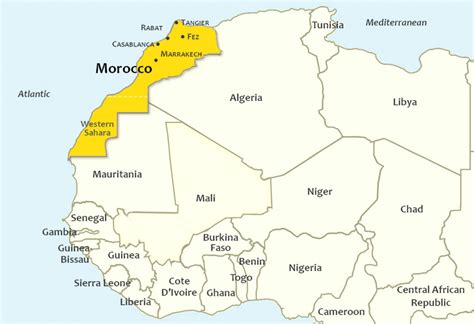 Map Morocco North Africa