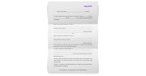 Sales Contract Template: Free Download | Unrubble Templates