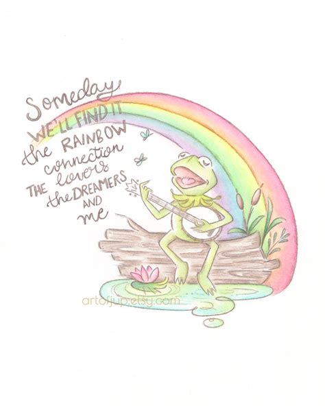 Kermit the Frog Rainbow Connection Painting Print the - Etsy