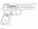 Beretta Pistol Coloring Page  Free Printable Pages sketch template