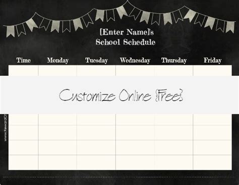 Free School Schedule Maker | Customize Online & Print at Home