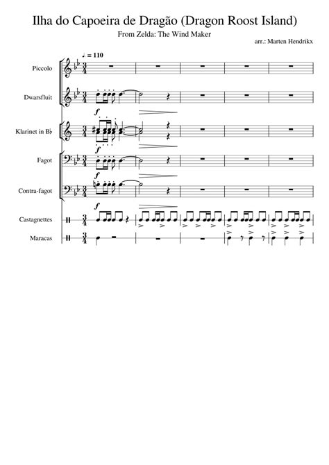 Dragon Roost Island Sheet music for Flute piccolo, Flute, Clarinet in b ...