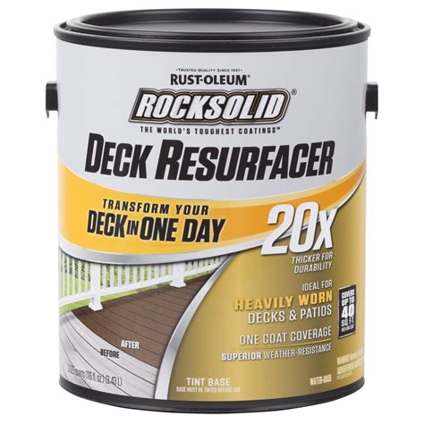 Rust-Oleum RockSolid 1 gal. Gainsboro Exterior 20X Deck Resurfacer-319381 - The Home Depot