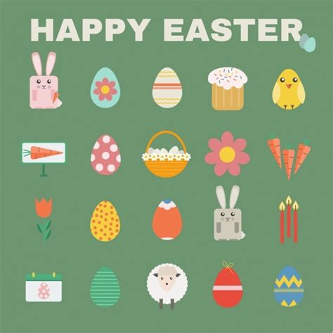 Free Vector | Easter icons collection