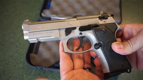 Beretta 92FS Compact inox finish tabletop review! M9A1 - YouTube