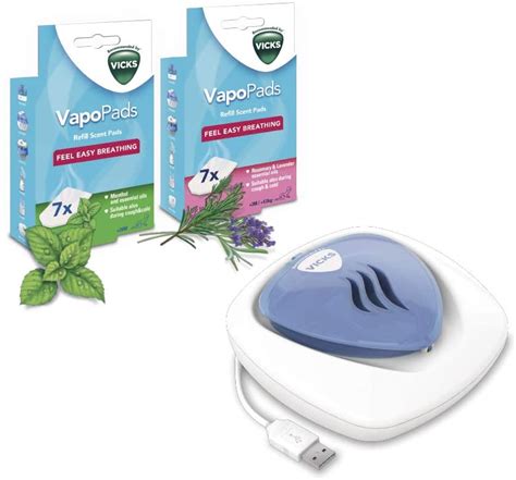 Vicks VapoPads Rosemary Lavender Menthol Oils Refill Diffuser Vaporiser ...