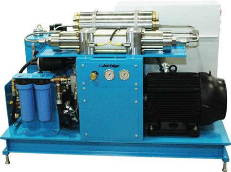 30-HP waterjet intensifier pump draws half the amperage of a 50-HP pump