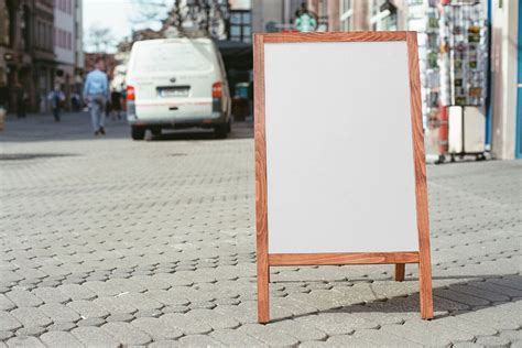 Simple Stand Sign on Street Mockup Free Download | Resource Boy