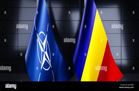 Romania and NATO flags - 3D illustration Stock Photo - Alamy